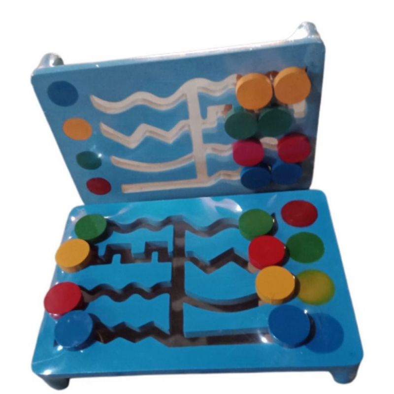 Mainan Maze warna Mainan Kayu