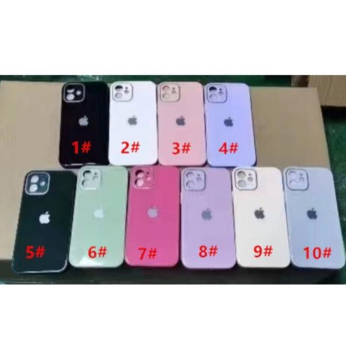 Case Silicone+Glass Full Cover Untuk iPhone 7/8/SE/7Plus/8Plus/X/Xs/Xr/XsMax/11/11Pro/11ProMax/12/12Mini/12Pro/12ProMax/13/13Mini/13Pro/13ProMax/14/14Plus/14Pro/14ProMax