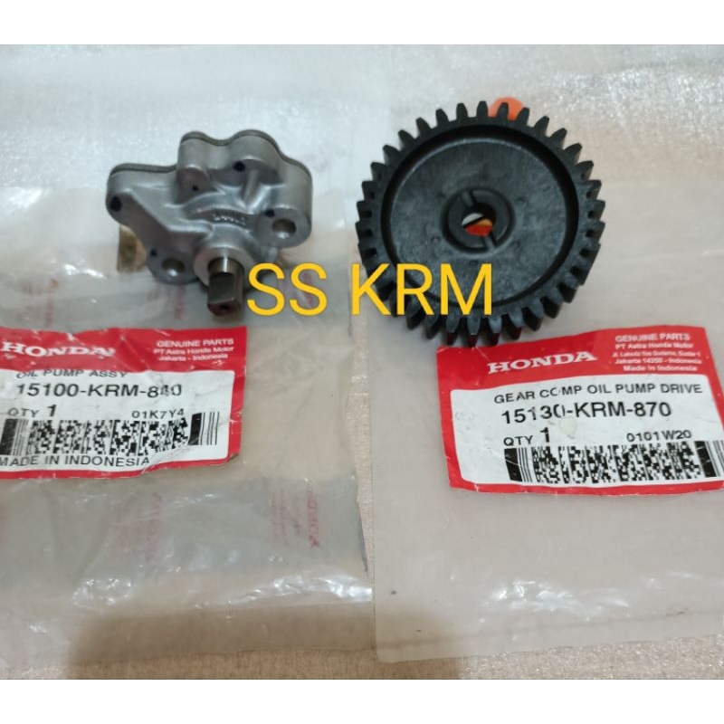 oil pomp set pompa oli set gear gigi megapro mono shock cb verza crf 150 ori 15100 krm 15130 krm