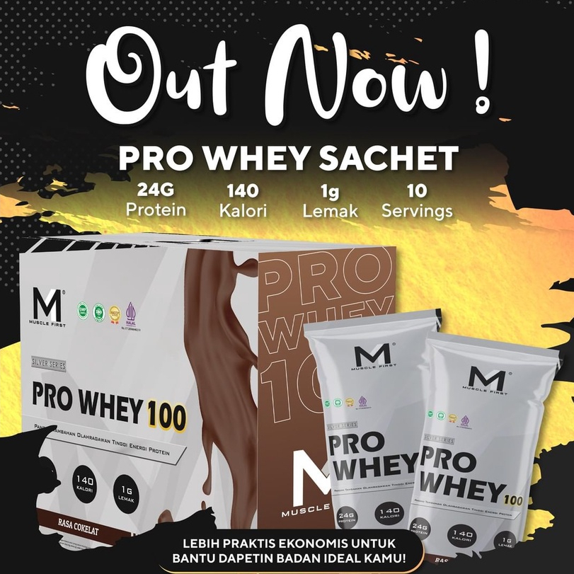 Muscle First M1 Pro Whey Protein 100 kemasan ecer 1 sachet 40 gr