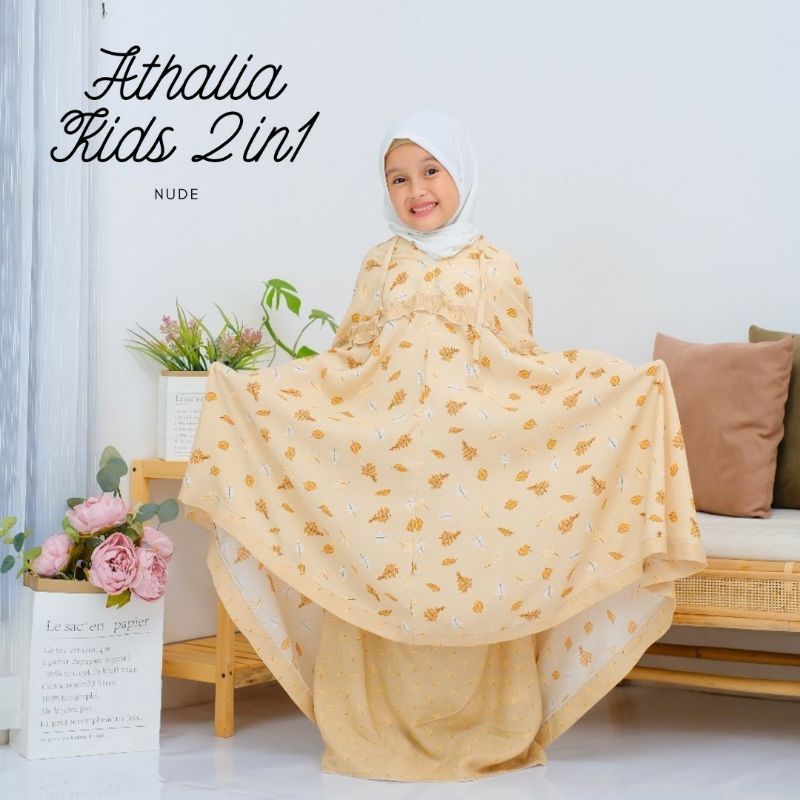 Mukena Anak Resleting Athalia 2in1