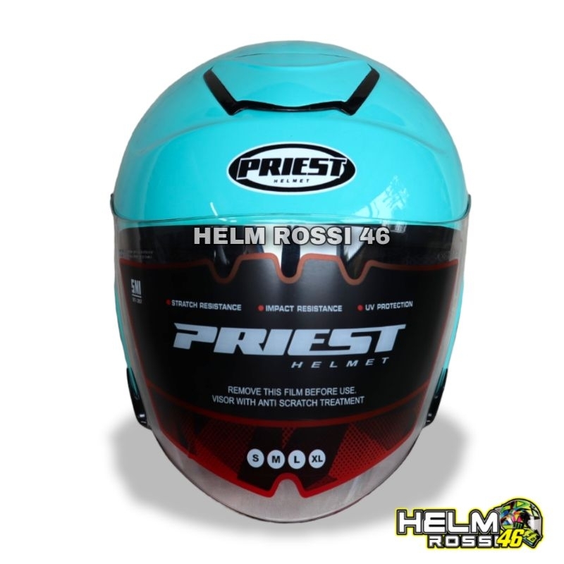 Helm Kyoto Priest Osaka LEOPARD HIJAU TOSCA Solid - Visor Venom Original Free Box Packing