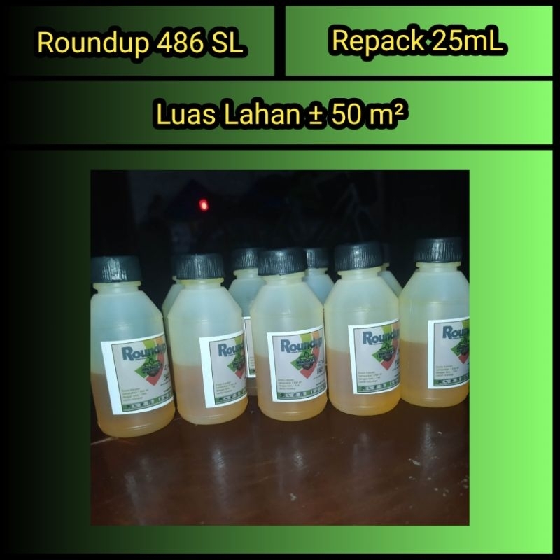 Roundup ±25mL pembasmi rumput liar sampai akarnya. obat bekerja secara sistemik. racun rumput yang s