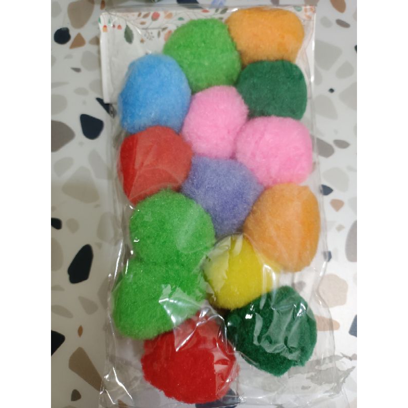 Pompom jumbo 4 cm mix warna