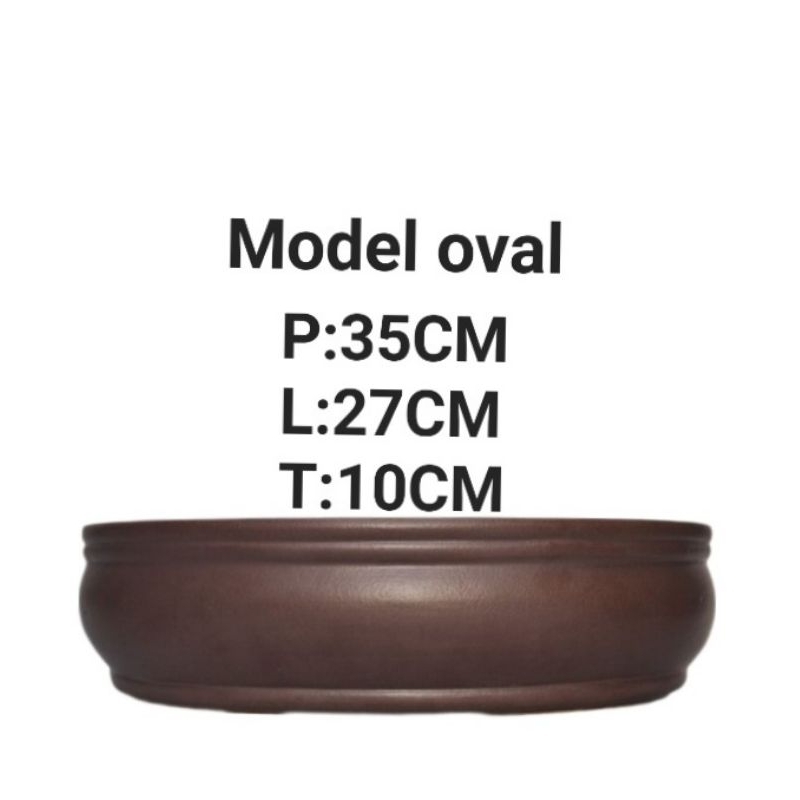 pot keramik bonsai model oval