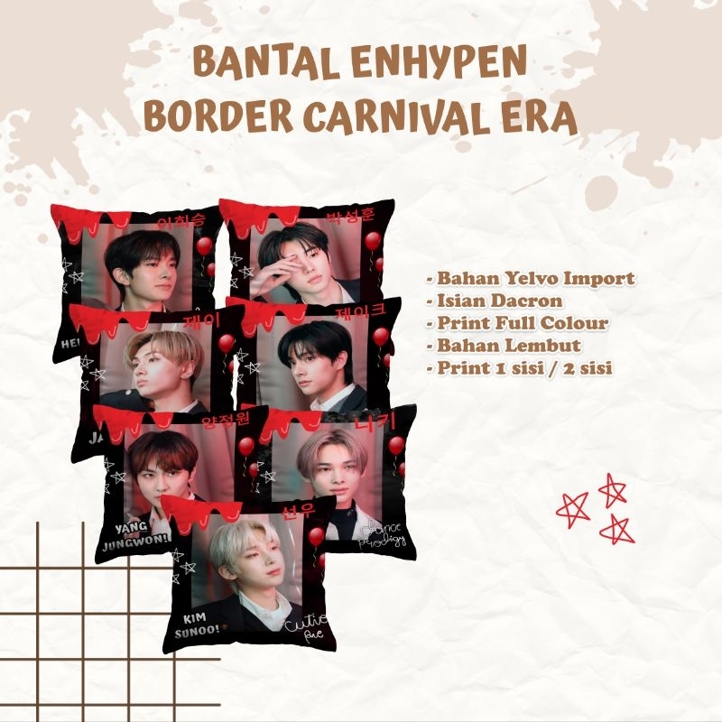 Bantal Pillow Enhypen Border carnival Era full printing - Souvenir Merchandise kpop