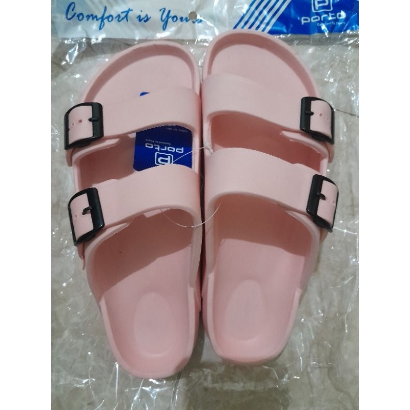 (COD)Sandal Karet Wanita Porto 1045 L Tali Ban 2 Gesper Bisa Digeser