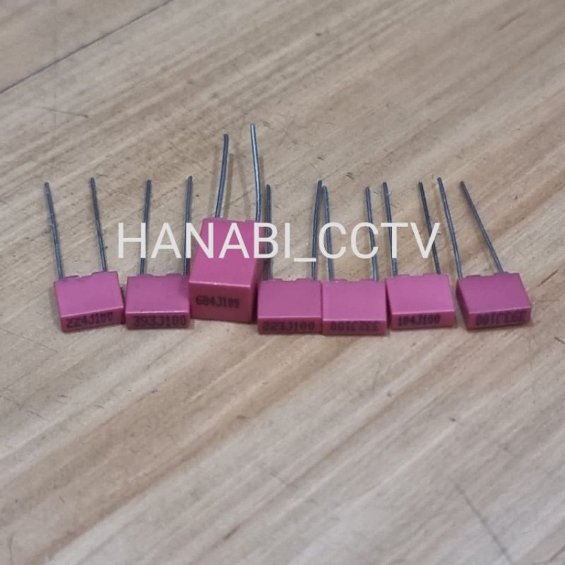 Capasitor MKM MERAH 104 223 224 332 333 393 684 Kapasitor 100V Kantongan