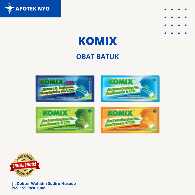 

KOMIX OBAT BATUK OBH JAHE JERUK NIPUS PEPPERMINT 1 BOX