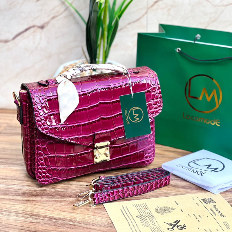Tas Wanita Import METIS CROCO GLOSY uk.24x18 (free paperbag,syal)
