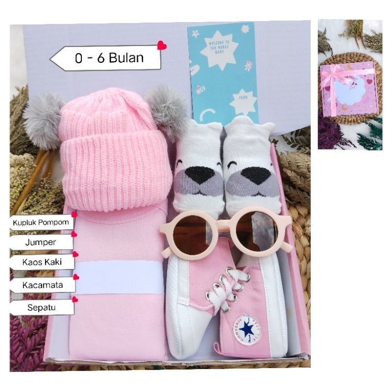 TAFBABY Hampers Bayi Parcel Baby Gift Set Kado Kelahiran Untuk Cewek Cowok Varian Pom