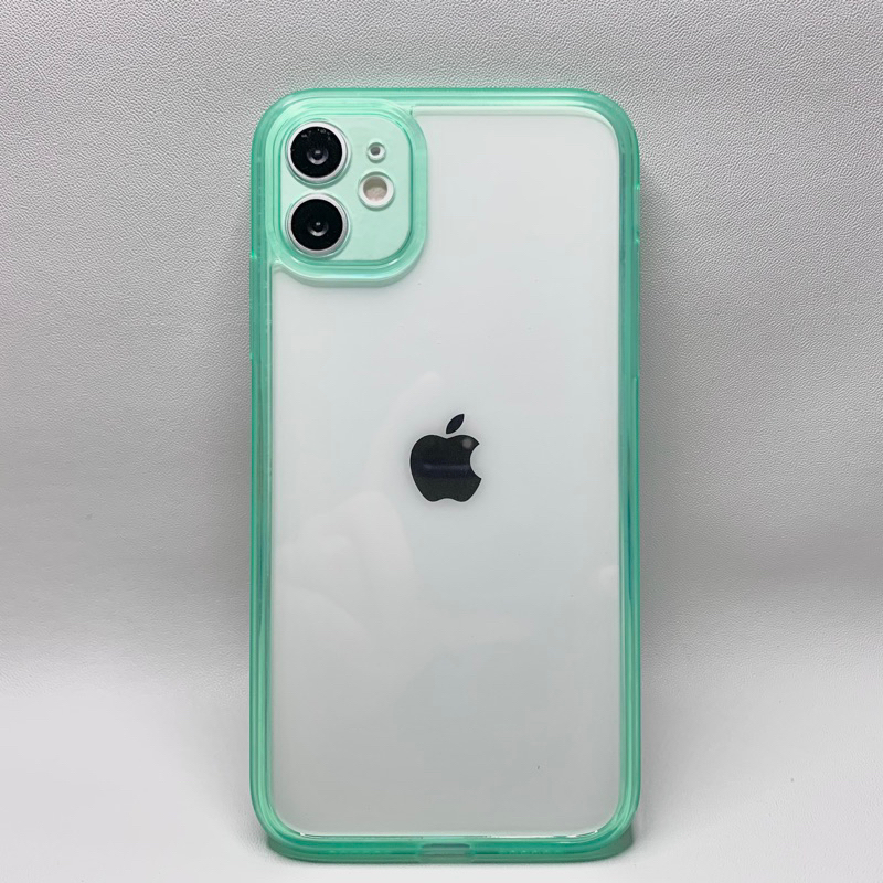 Clear Case iPhone Akrilik / Casing iPhone bening - GREEN [BISA COD]