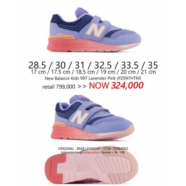 New Balance Kids 997 Lavender Pink