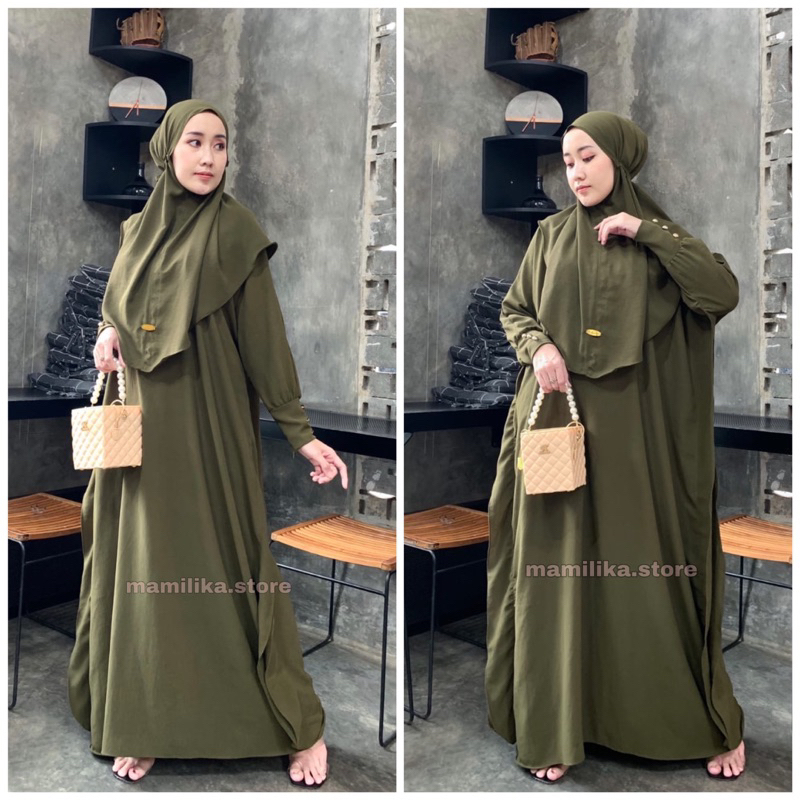 ABAYA SET KHIMAR LAUDYA CRINKEL AIRFLOW