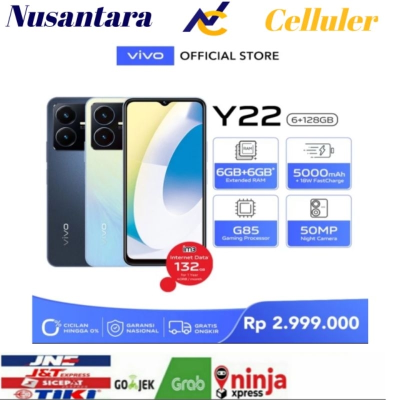 HP VIVO Y22 RAM 4 GB ROM 128 GB [vivo Y22 4/128 GB] Garansi resmi