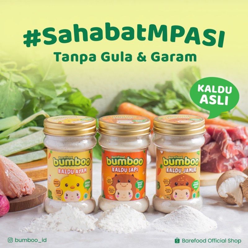 Barefood Bumboo Kaldu MPASI / Keju Bubuk / Abon Anak