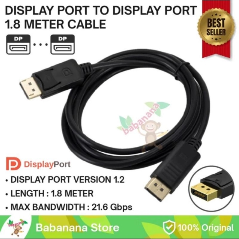 Kabel DisplayPort to DisplayPort 1.8 Meter Display Port DP Cable