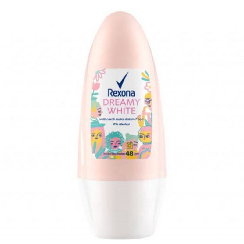 REXONA DEODORANT ROLL ON [ 40 ML ] GLOWING WHITE / DREAMY WHITE DEODORAN ANTI BAKTERI KULIT CERAH LEMBUT ALAMI PENGHILANG BAU BADAN