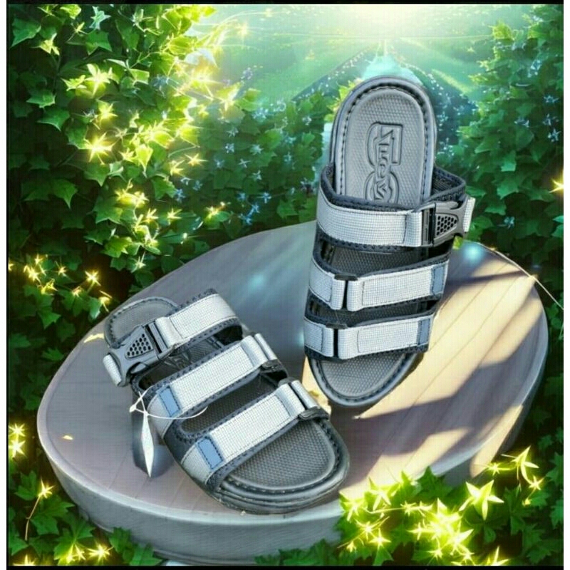 sandal  santai ban 3 abu² size 39-43