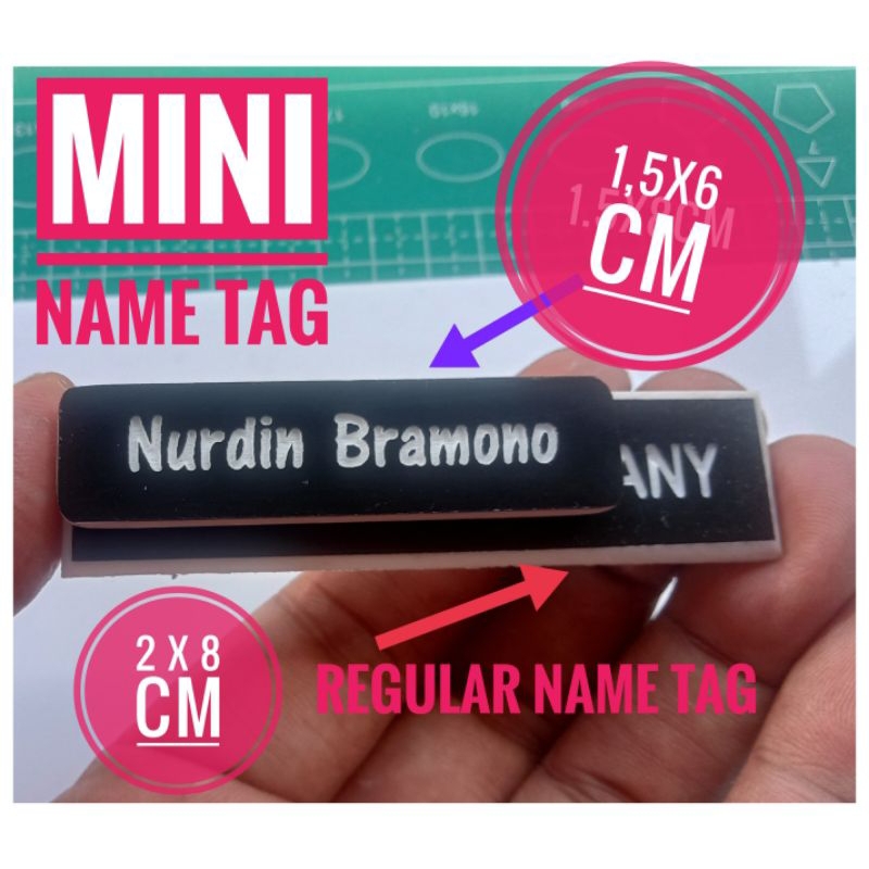 Mini Name Tag - Custom - Suka suka - Design sesuai Keinginan Anda -  BEBAS !Ukuran, BEBAS !Harga Bisa dibicarakan