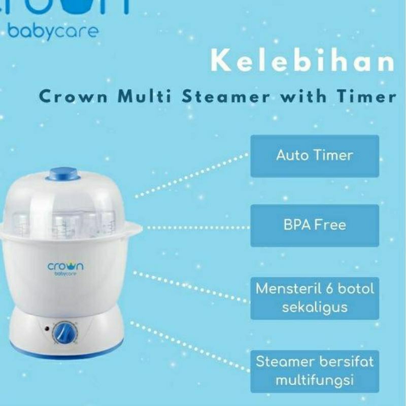 PEMANAS MULTIFUNGSI STEAMER WITH TIMER CROWN BABYCARE CR1288 CR-1288