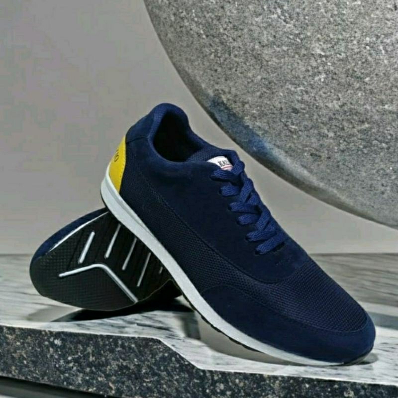 RUNOX Sepatu Pria Casual 39-44 Sneakers Cowok Premium Suede Navy Style SS-305 Kets Low Cut Sekolah