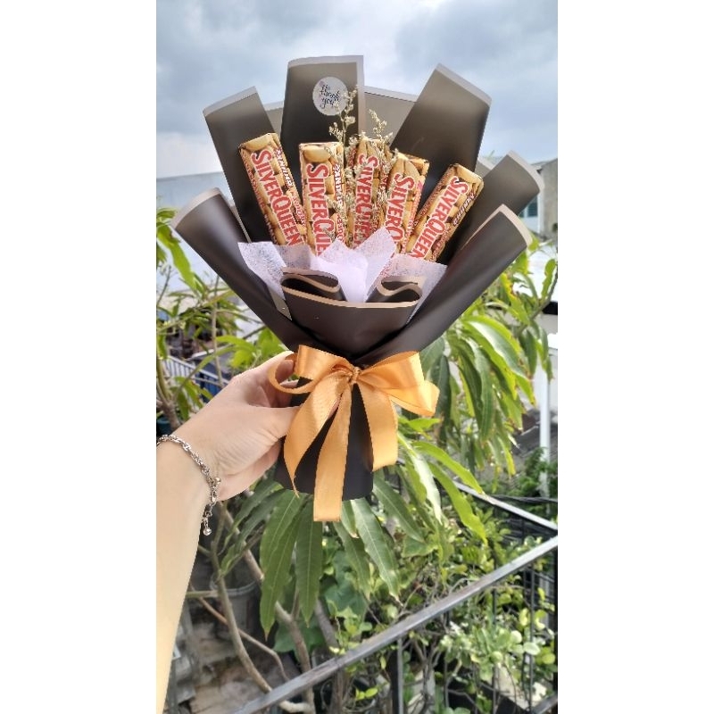 BUKET SILVERQUEEN CHUNKY MATCHA 5 Pcs/BUCKET COKLAT/HADIAH/KADO/BOUQUET CADBURY/BUKET GRADUATION/BUKET VALENTINE