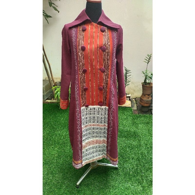 Dress / Coat Ulos Batak Tenun Asli Tradisional
