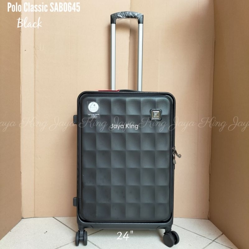 Koper Fiber 24 Inch POLO CLASSIC Expandable Resleting Anti Tusuk TSA Lock Kunci Tanam