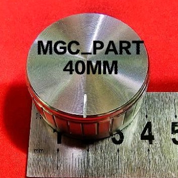 Knop potensio 40mm silver