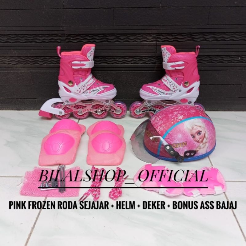 SEPATU RODA ANAK FULLSET PELINDUNG DAN HELM BONUS BAUT BAJAJ DAN KUNCI L