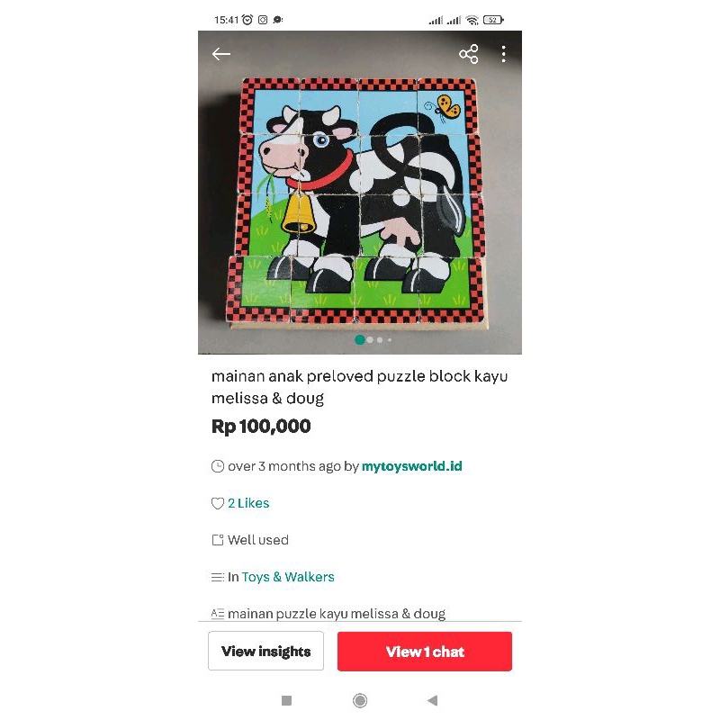 mainan balok kayu melissa and doug preloved