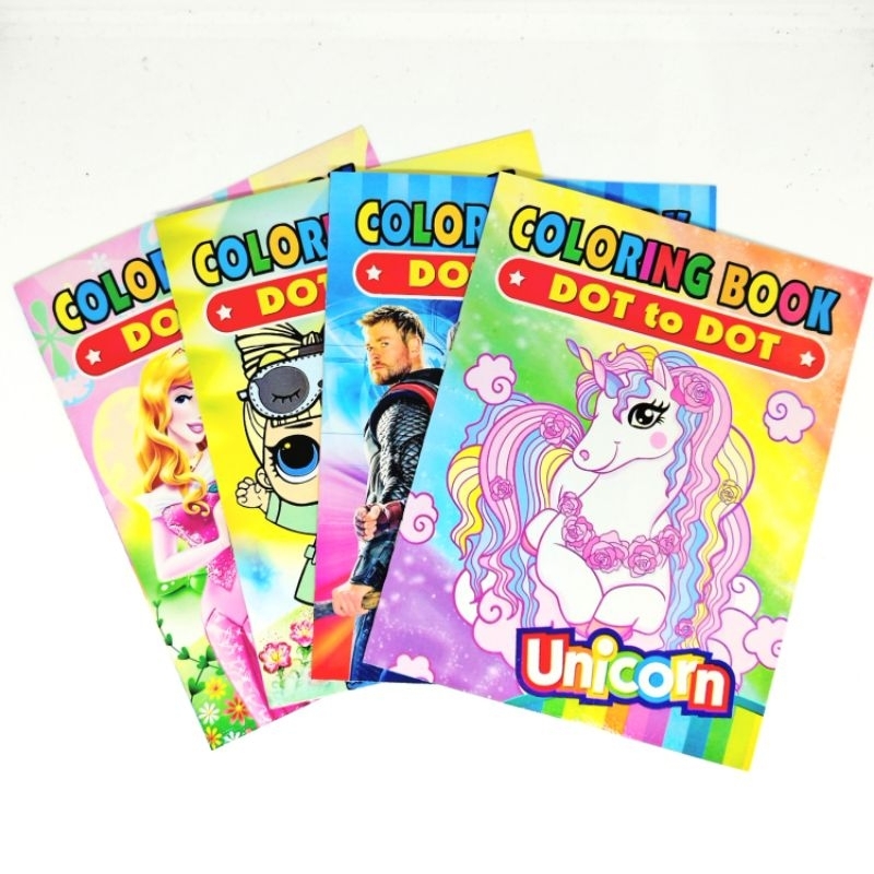 Buku Mewarnai Anak Paud TK SD 2 3 4 5 Tahun Karakter +STICKER LENGKAP Dot to Dot MURAH BOLEH PILIH L