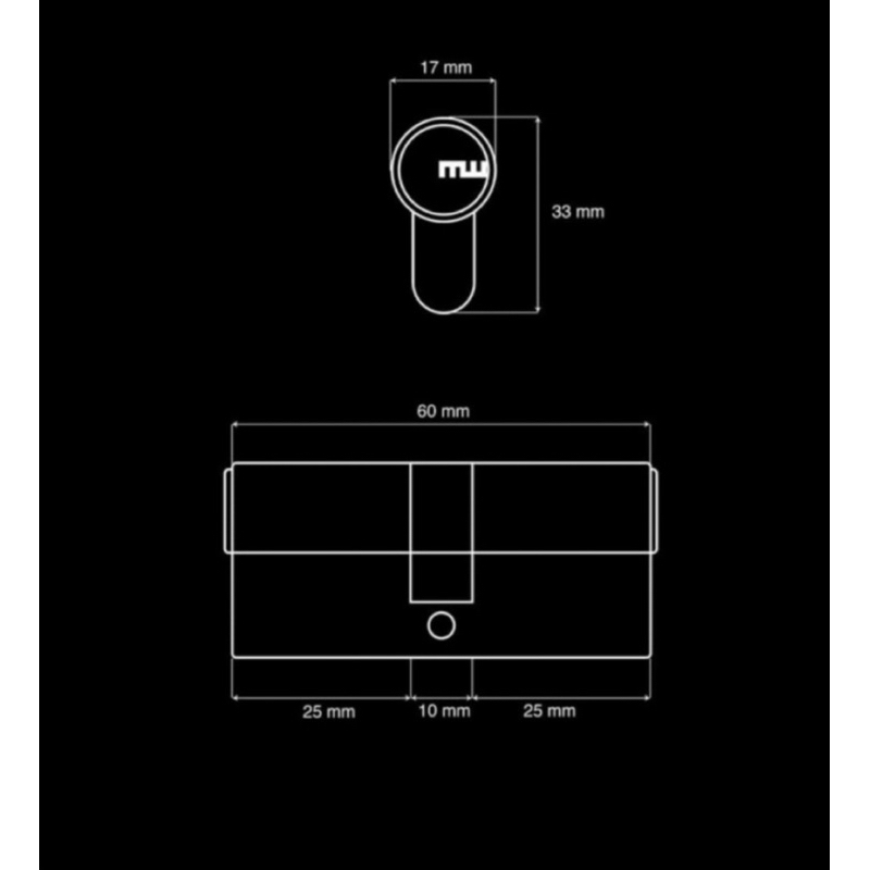 Lockcase solid set,body kunci + cilinder solid body kunci solid plus cylinder 60 mm solid/ lc 111 wl 40 us 32D + double cylinder DC 02 - 60