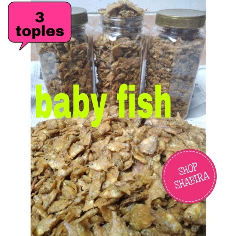 

baby fish ikan crispy 3 toples paket hemat dijamin halal