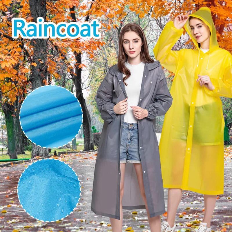 Jas Hujan Dewasa/Jas Hujan Ponco Polos Dewasa Bahan EVA/Jas Raincoat Poncho Dewasa