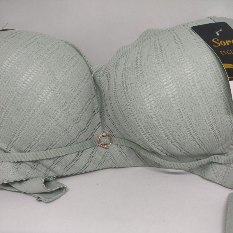 Bra Sorex CA 053 Lidya renda premium cup A- B besar, tanpa kawat, busa 34-40