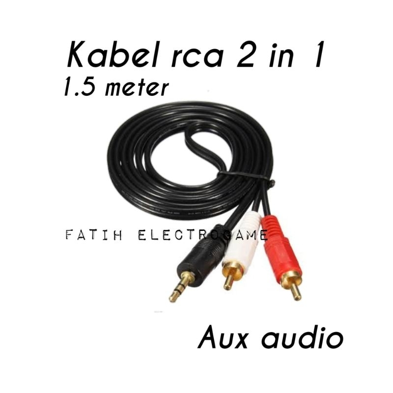 Kabel rca / Kabel rca 2 in 1 / Kabel rca audio / Kabel ux 2 in 1 / Kabel rca to aux / Kabel aux audio / Kabel aux 3 5 / Kabel audio 2 in 1 / Kabel jek speker ke hp