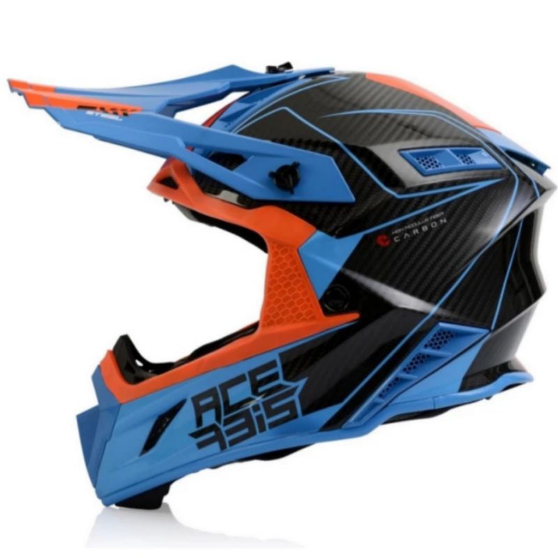 HELM ACERBIS CARBON STEEL IMPACT ORANGE BLUE