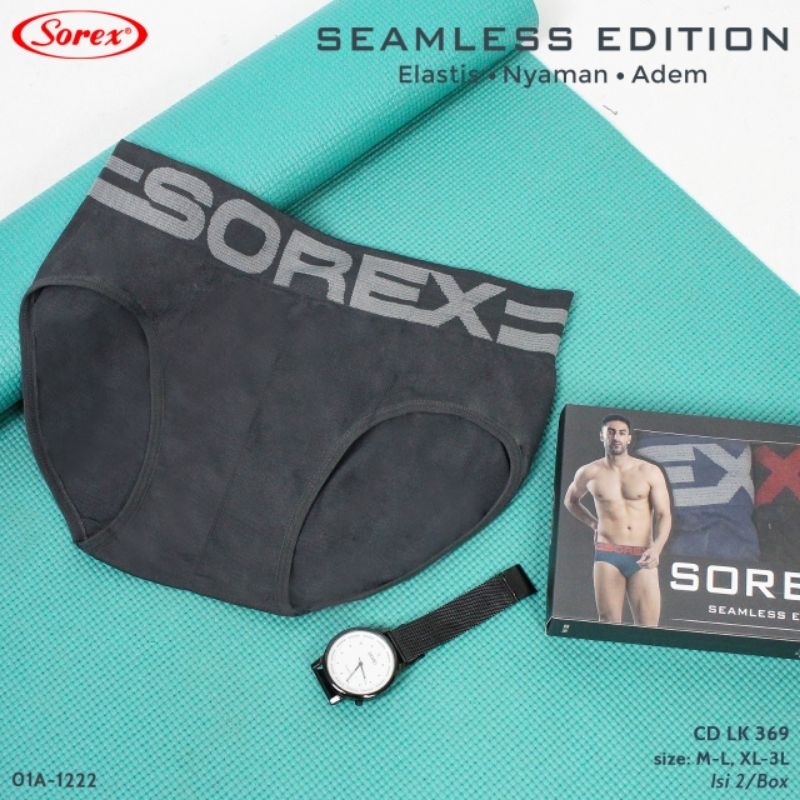 Celana pria Sorex man LK 367 dan LK 369 (M-L &amp; XL- XXL) seamles edition harga perbiji (bukan perkotak)