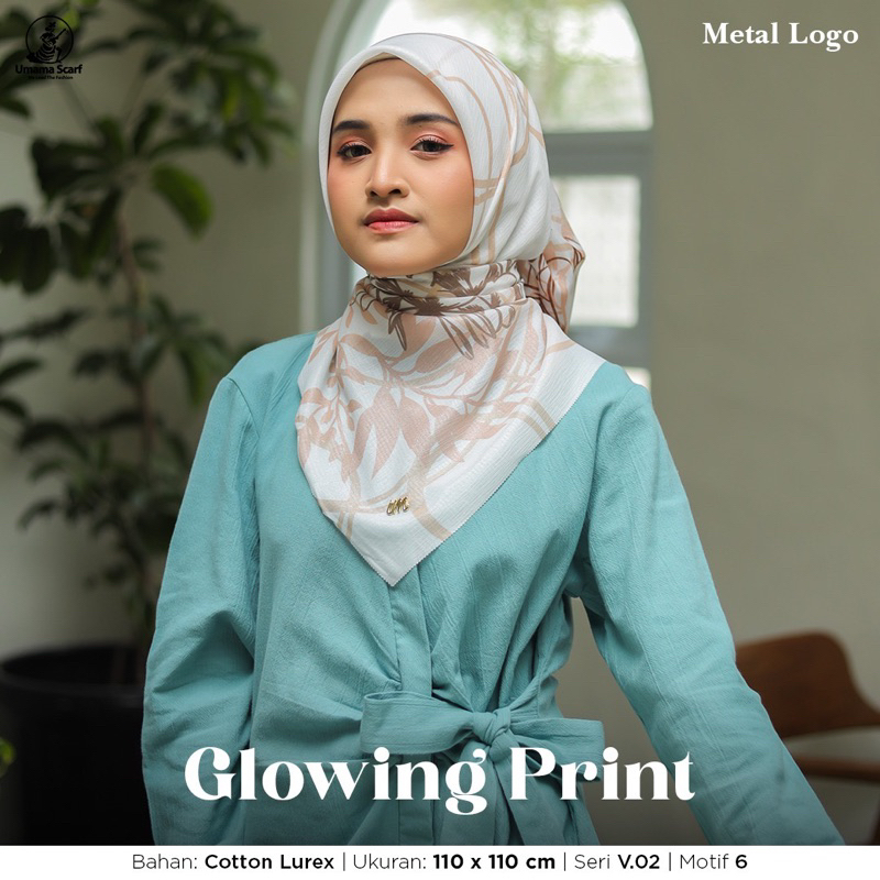 (PART 3 V.02) HIJAB SEGIEMPAT MOTIF GLOWING LC METAL LOGO