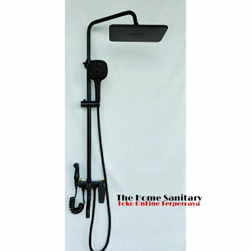 Shower column set panas dingin hitam/shower tiang panas dingin hitam