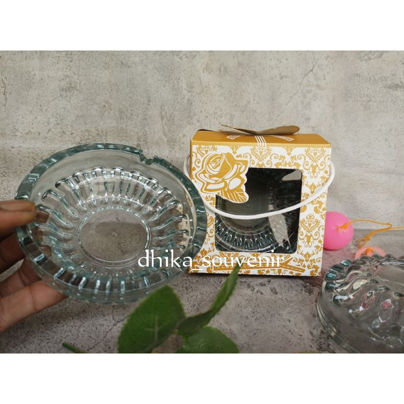 Souvenir Asbak Kaca Kemasan Box