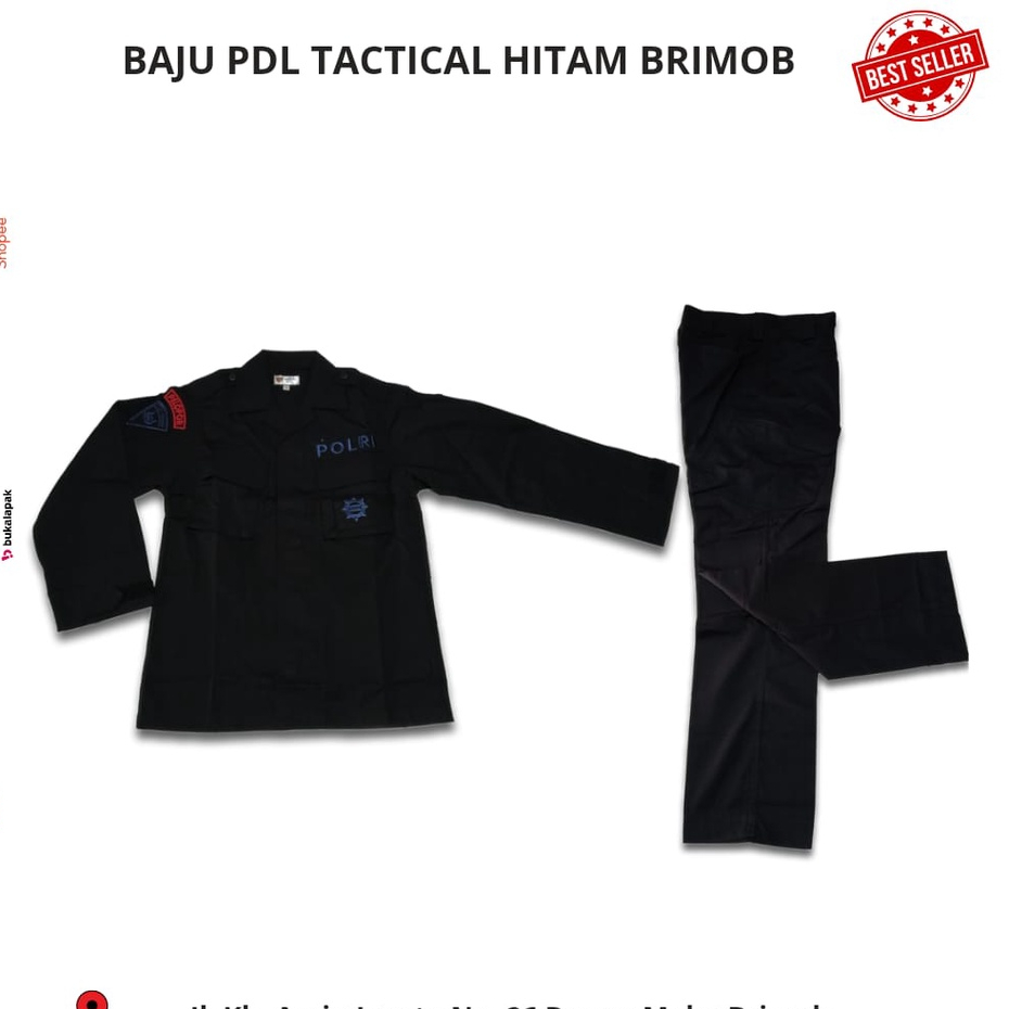 Baju Pdl Hitam tactical Brimob Jatah Polri Bahan Risptok - Seragam Pria Terlaris