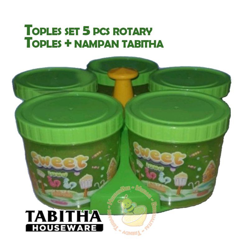 ROTARY Toples Set Nampan Tabitha - Isi 5 Toples + 1 Nampan - Toples Kue Lebaran