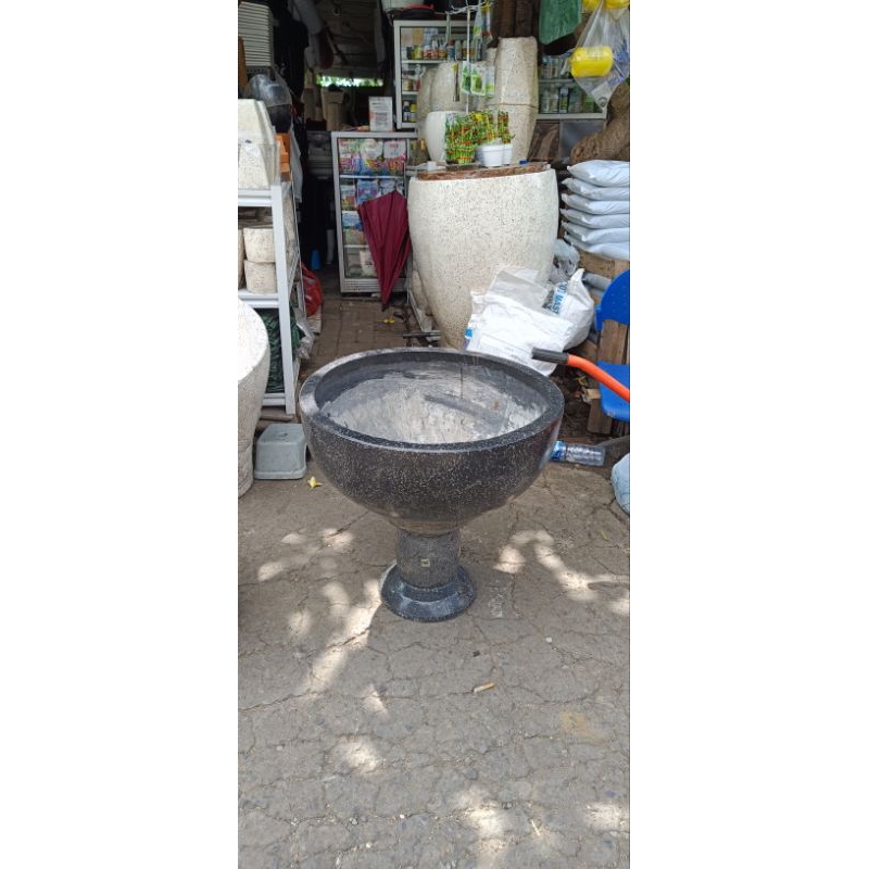 pot dan pilar teratai air/ melati air/ bonsai umpak pot/ kaki pot tatakan Tinggi 30cm Diameter 27cm 