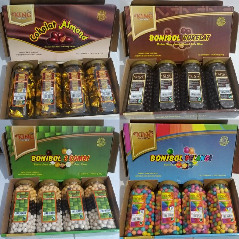 ✔MURAH BONIBOL Coklat Aneka Varian 1dus Isi 4 toples / D'king Bonibol / Bonibol D'King