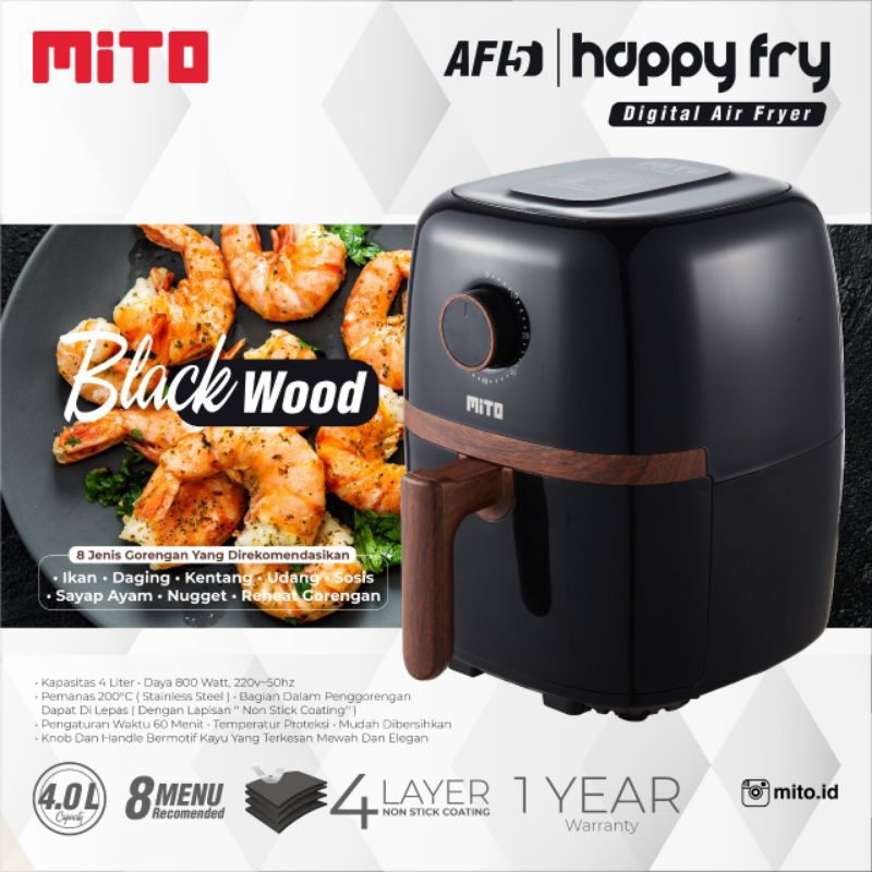 AIR FRYER MITO AF5 / AF 5 / AF-5 MURAH HAPPY FRY MITO WOOD SERIES GARANSI RESMI