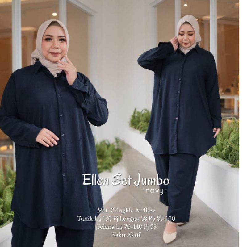 ELLEN SETELAN BAJU WANITA JUMBO LD 130 cm TERBARU