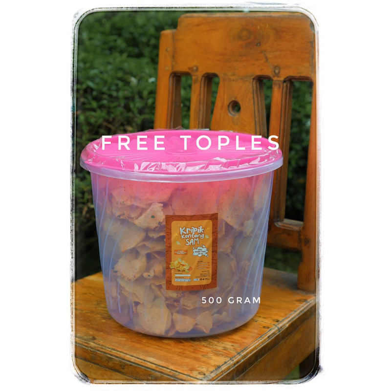 

Keripik kentang PEDAS DAUN JERUK / KEMASAN 500gram (free toples)